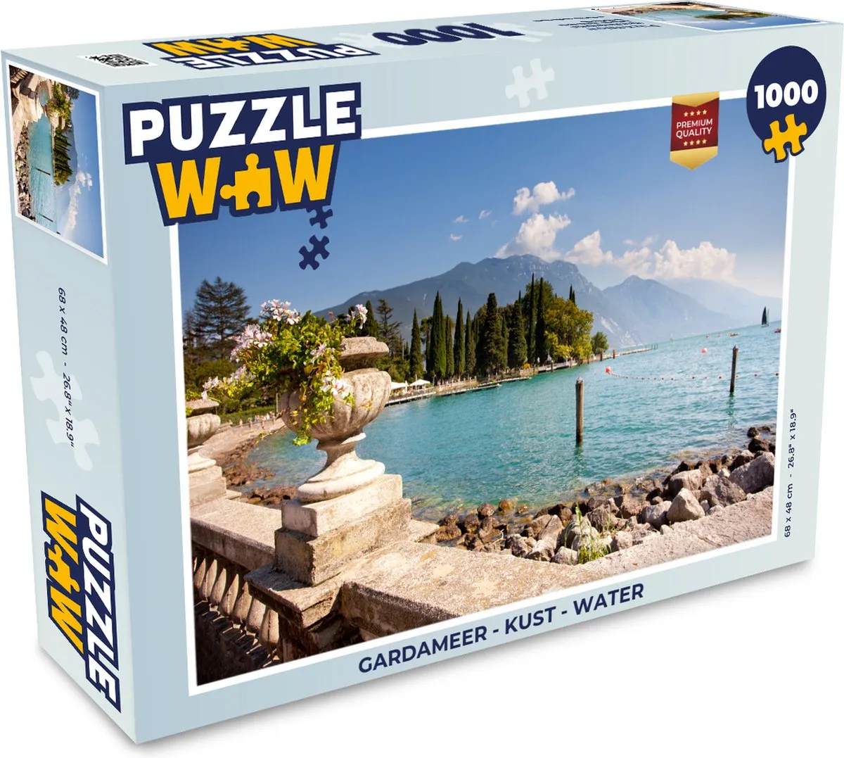 PuzzleWow Gardameer Kust Legpuzzel 1000 Stuks - Multicolor