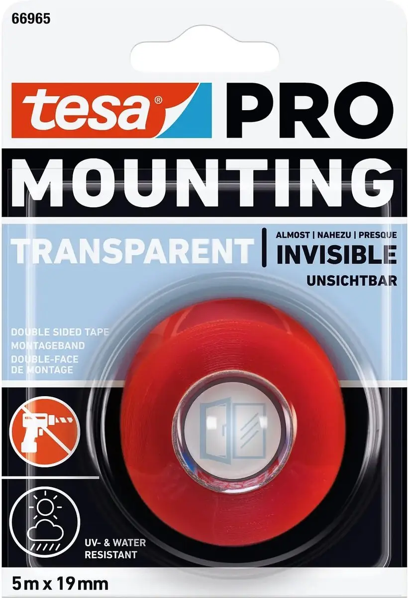 Tesa 04965-00007-00 Tesafix 4965 Transparant - 25m x 19mm - afbeelding 2 van 6
