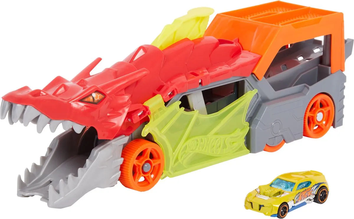 Hot Wheels City Draak Stuntwagen - Lanceert Raceauto's - 6 Auto's