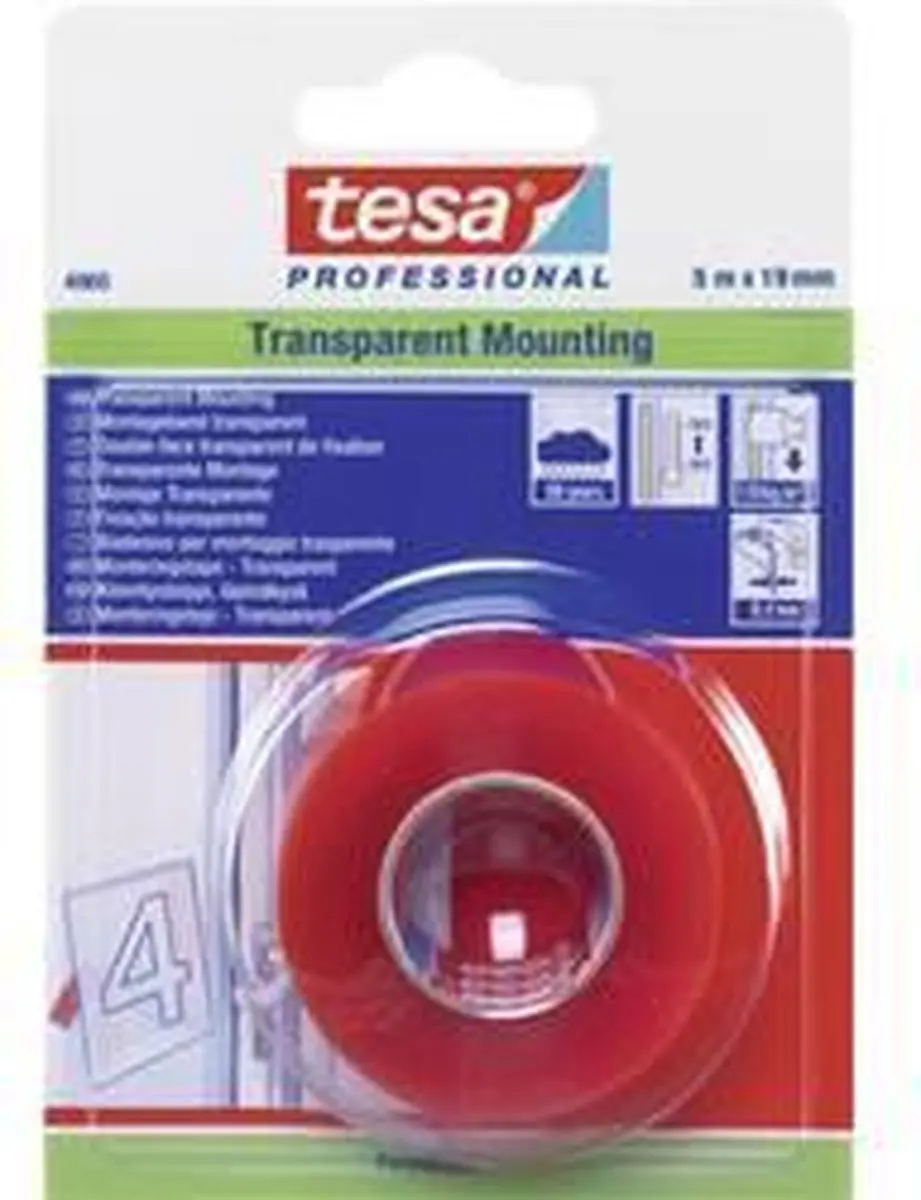 Tesa 04965-00015-05 Transparante Montagetape 5m x 19mm - afbeelding 2 van 2