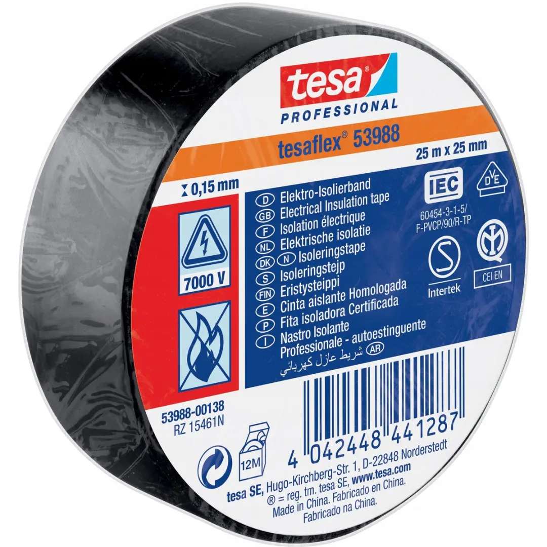 Tesa PVC Isolatietape 25mm x 25m