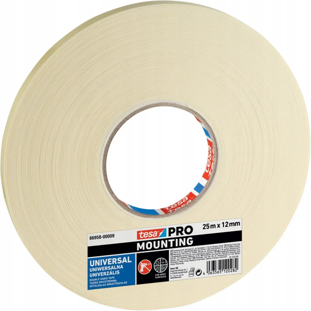 Tesa Dubbelzijdige Monteren Schuimtape 12mm x 25m Universeel