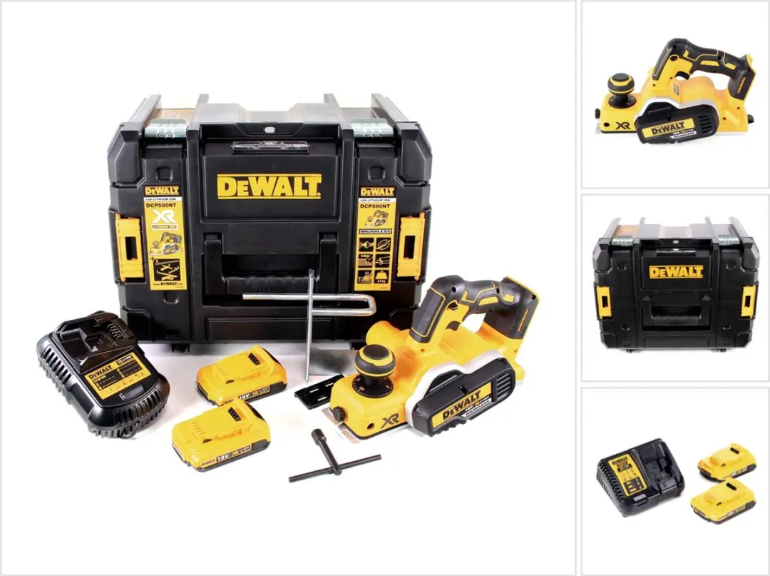 DeWalt DCP 580 D2 Accuschaafmachine 18V - 2x 2.0Ah + Lader + TSTAK - afbeelding 3 van 6
