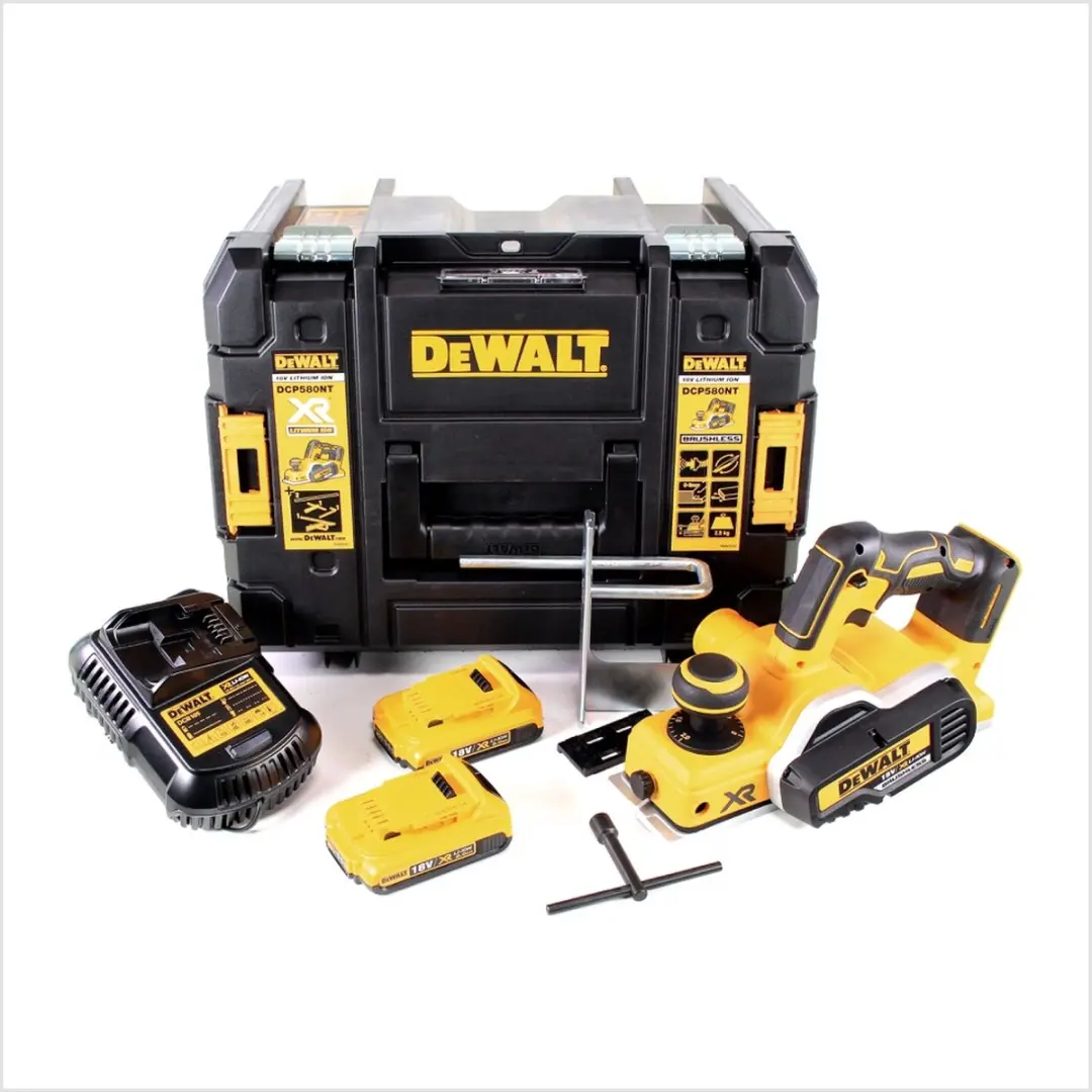 DeWalt DCP 580 D2 Accuschaafmachine 18V - 2x 2.0Ah + Lader + TSTAK - afbeelding 4 van 6