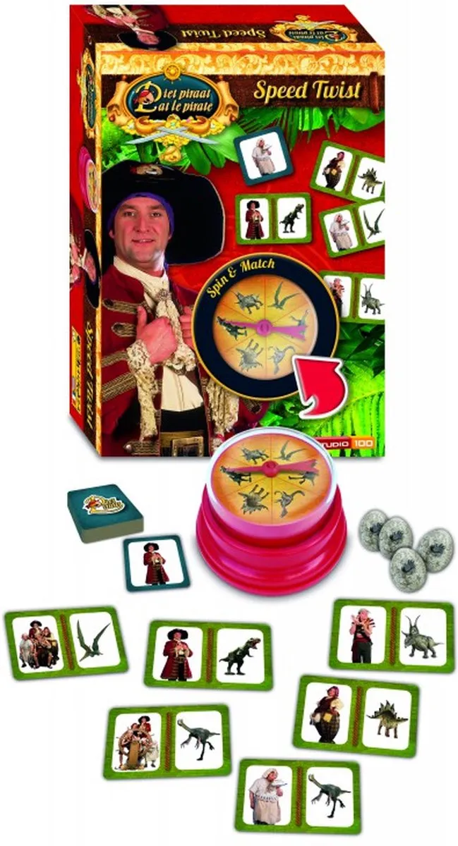 Studio 100 Piet Piraat Speed Twist Reisspel - 2-4 Spelers