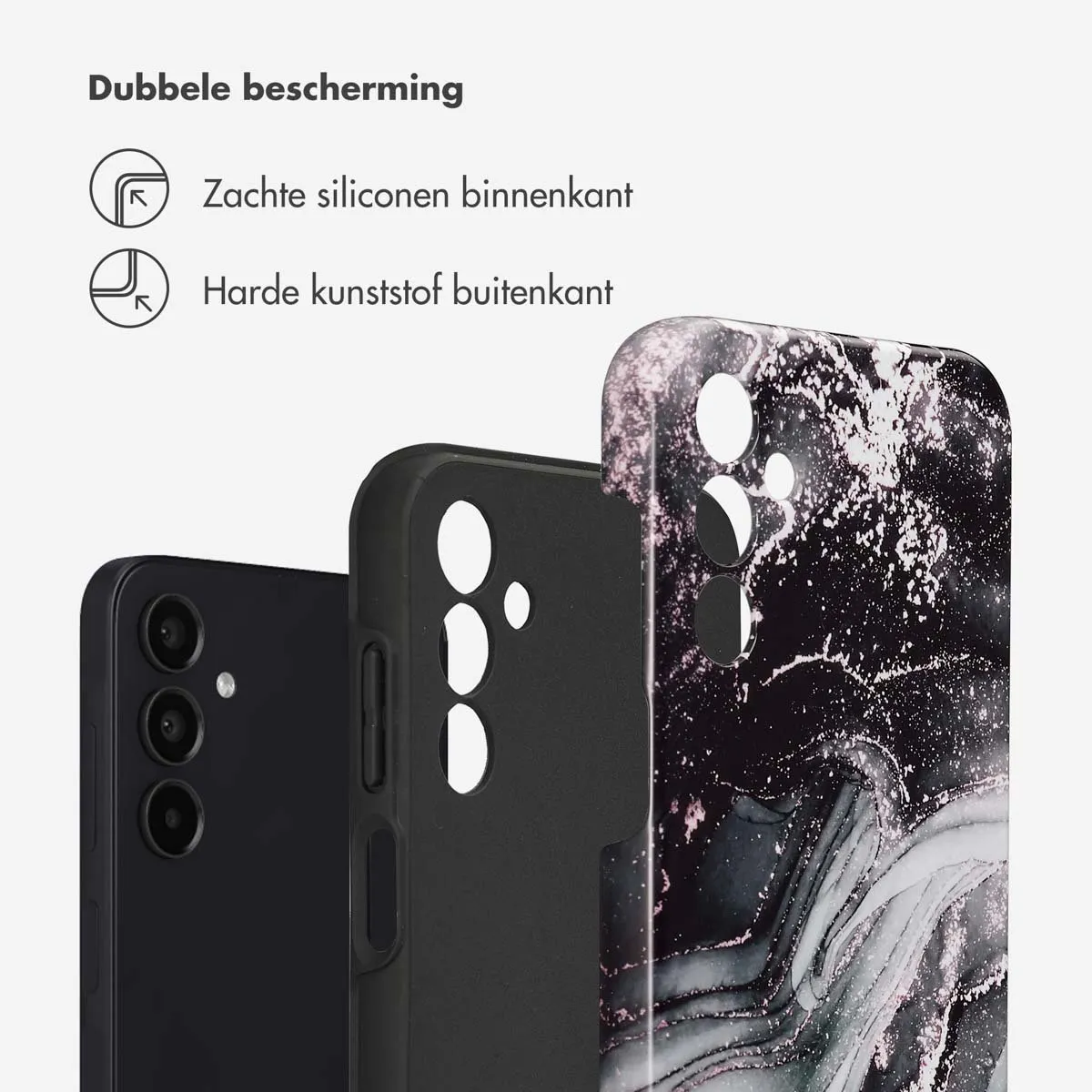 Selencia Hoesje Samsung Galaxy A15 - Chic Marble Black