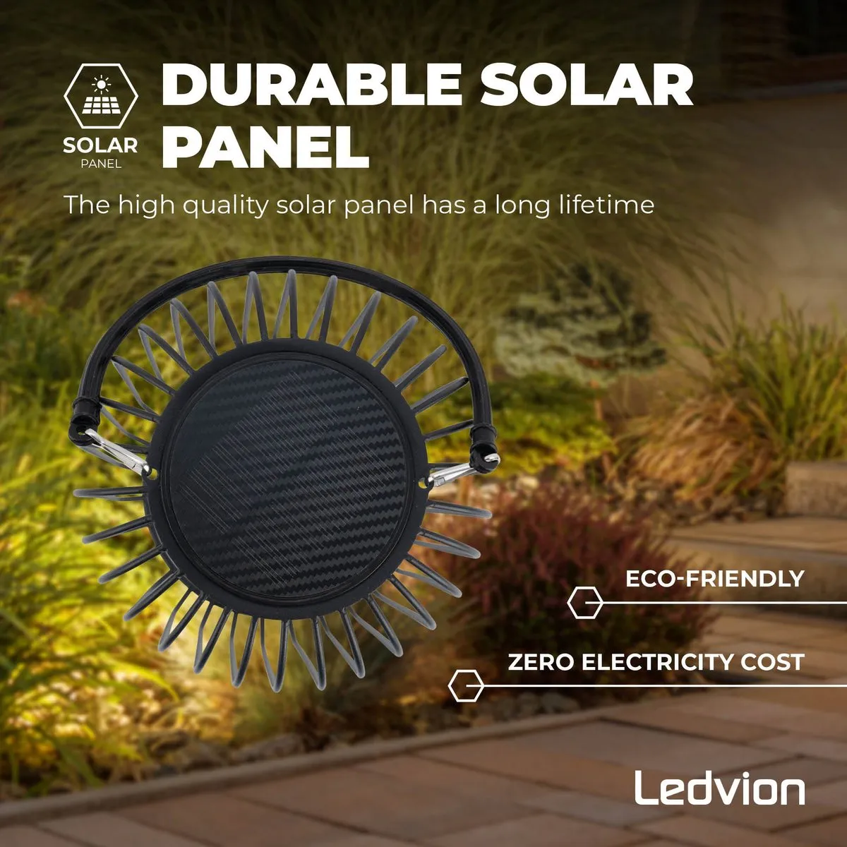 Ledvion LED Solar Tafellamp 0.25W 3000K - Zwart