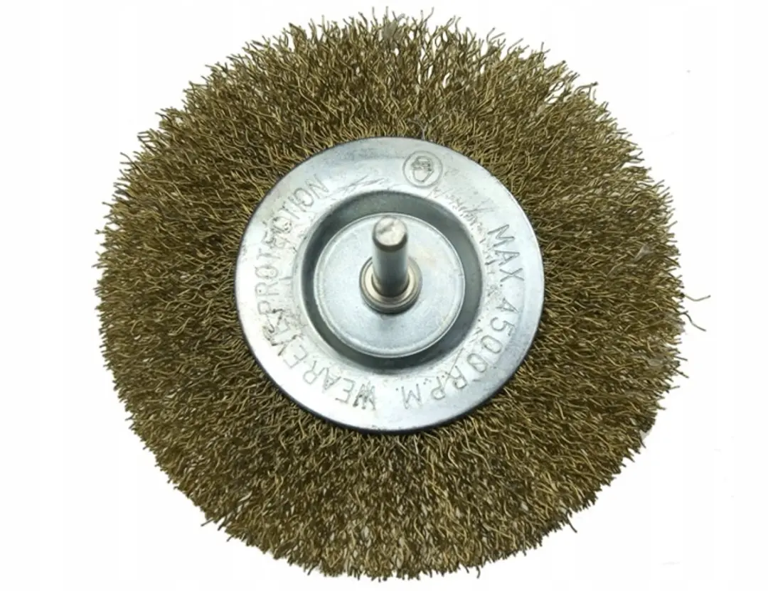 Messing Draadborstel Schijf 80mm met 6mm Schacht voor Boormachine