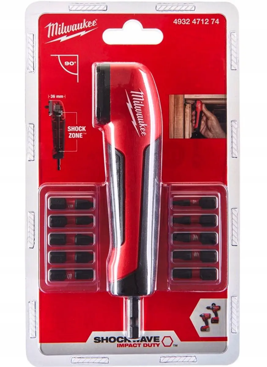 Milwaukee Hoekadapter met Slagvaste Bits