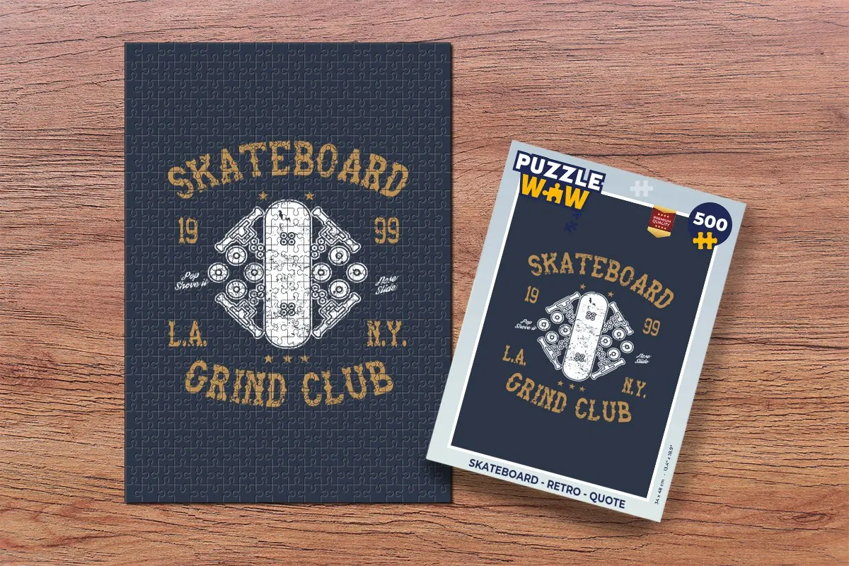 PuzzleWow Skateboard Retro Quote Legpuzzel 500 Stuks - Multicolor