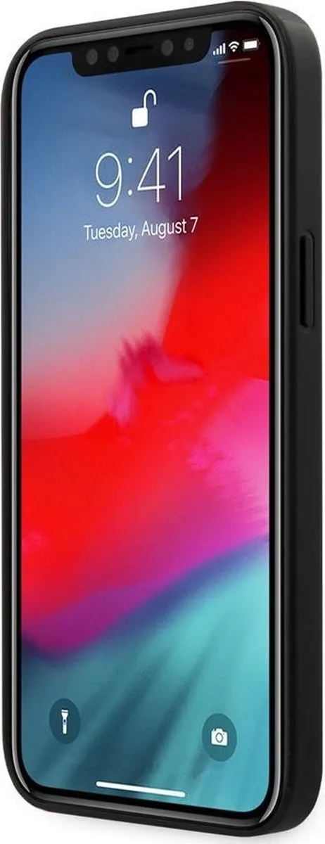 Ferrari iPhone 12 Pro Max Hoesje - Effen Zwart - Leer