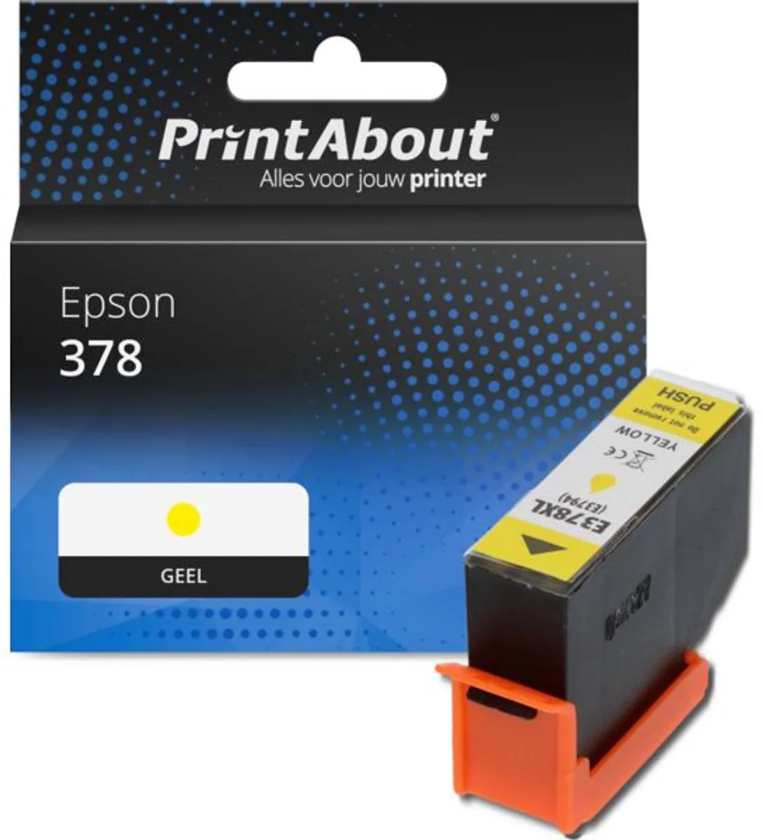 PrintAbout Inktcartridge C13T37844010 Geel - 13,5ml - Epson