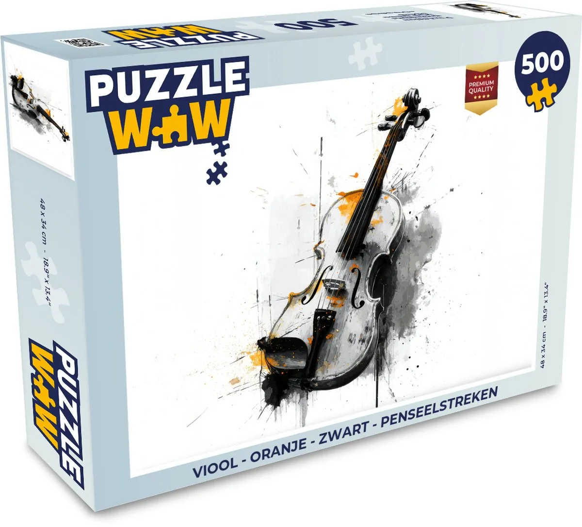 PuzzleWow Viool Legpuzzel 500 Stuks - Oranje/Zwart