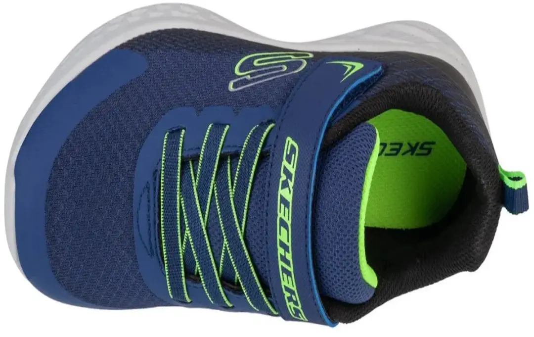 Skechers Microspec II Zovrix Schoenen - Kinderen 33.5 - Navy/Black/Lime - afbeelding 4 van 4