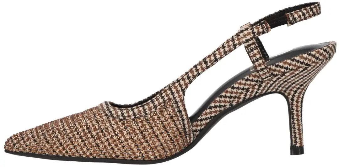 La Strada Slingback Pump Beige Met Steentjes
