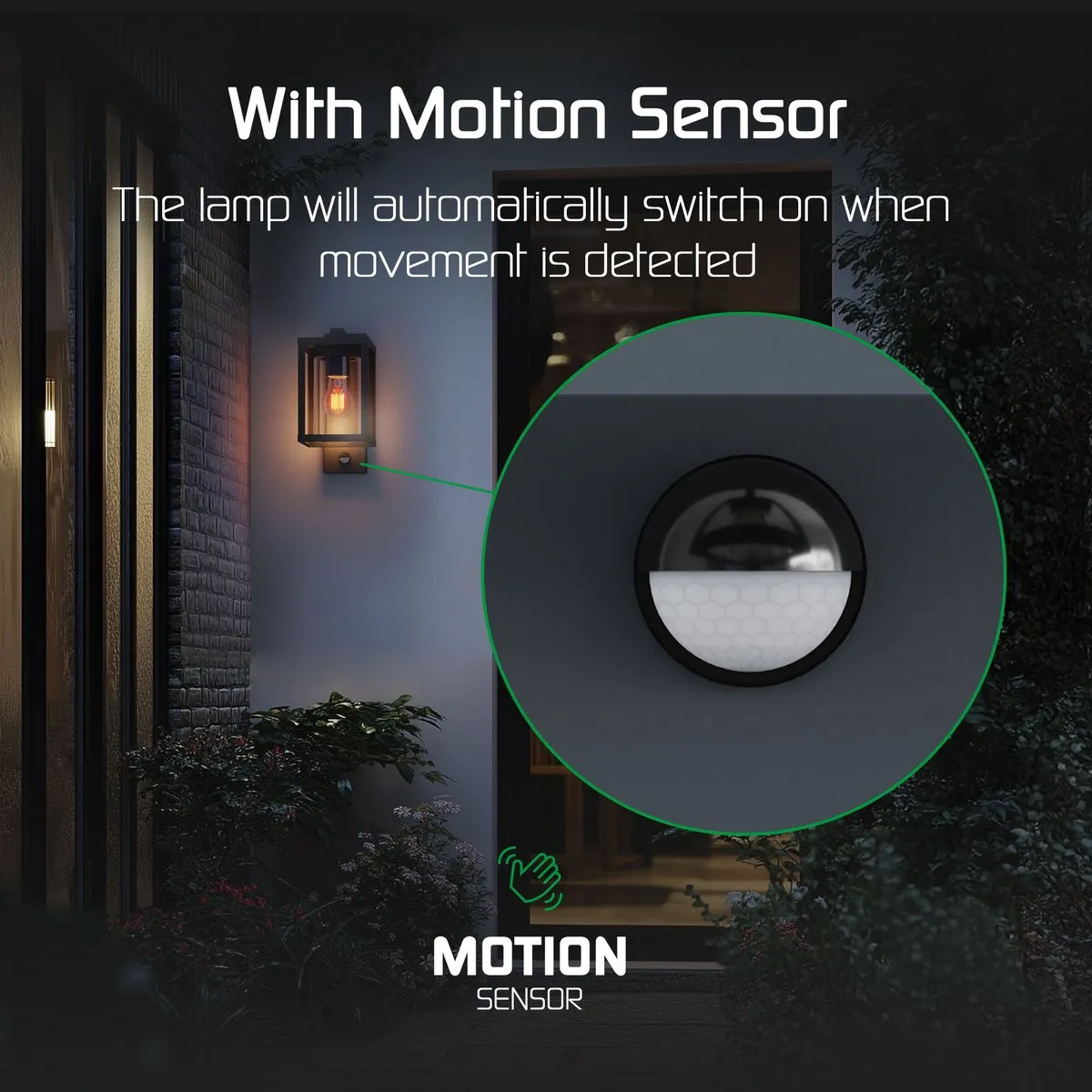 Ledvion Wandlamp met Sensor 7.5W Antraciet - 2x LED