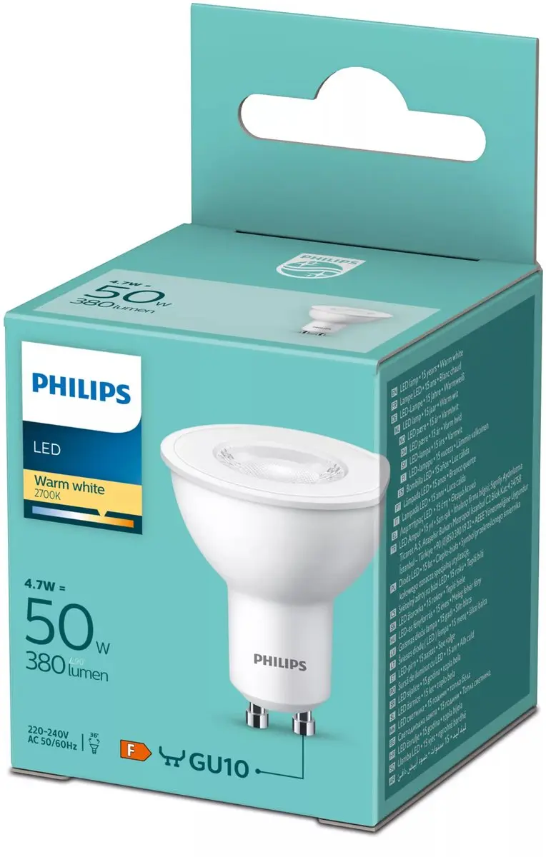 Philips LED GU10 4.7W Warm Wit - 50cm Diameter - afbeelding 3 van 4