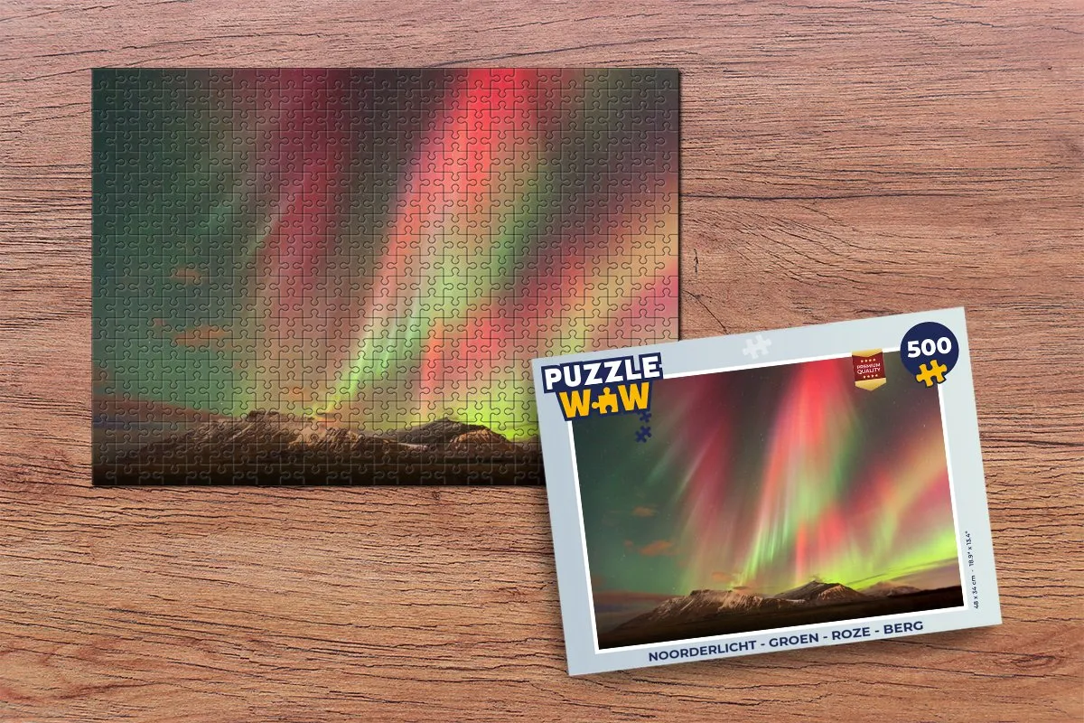 PuzzleWow Noorderlicht Legpuzzel 500 Stuks - Multicolor