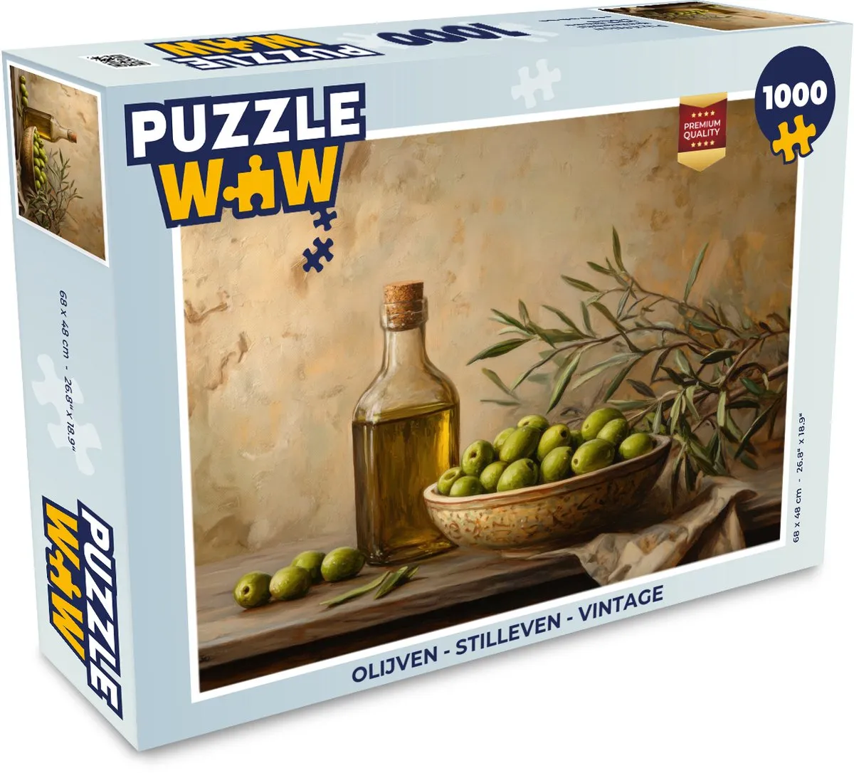 PuzzleWow Legpuzzel 1000 Stuks - Olijven Stilleven