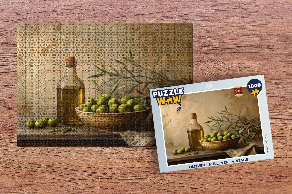 PuzzleWow Legpuzzel 1000 Stuks - Olijven Stilleven