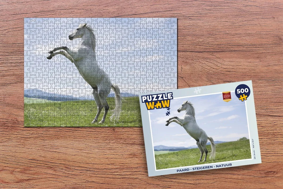 PuzzleWow Paard Steigeren Legpuzzel 500 Stuks - Multicolor