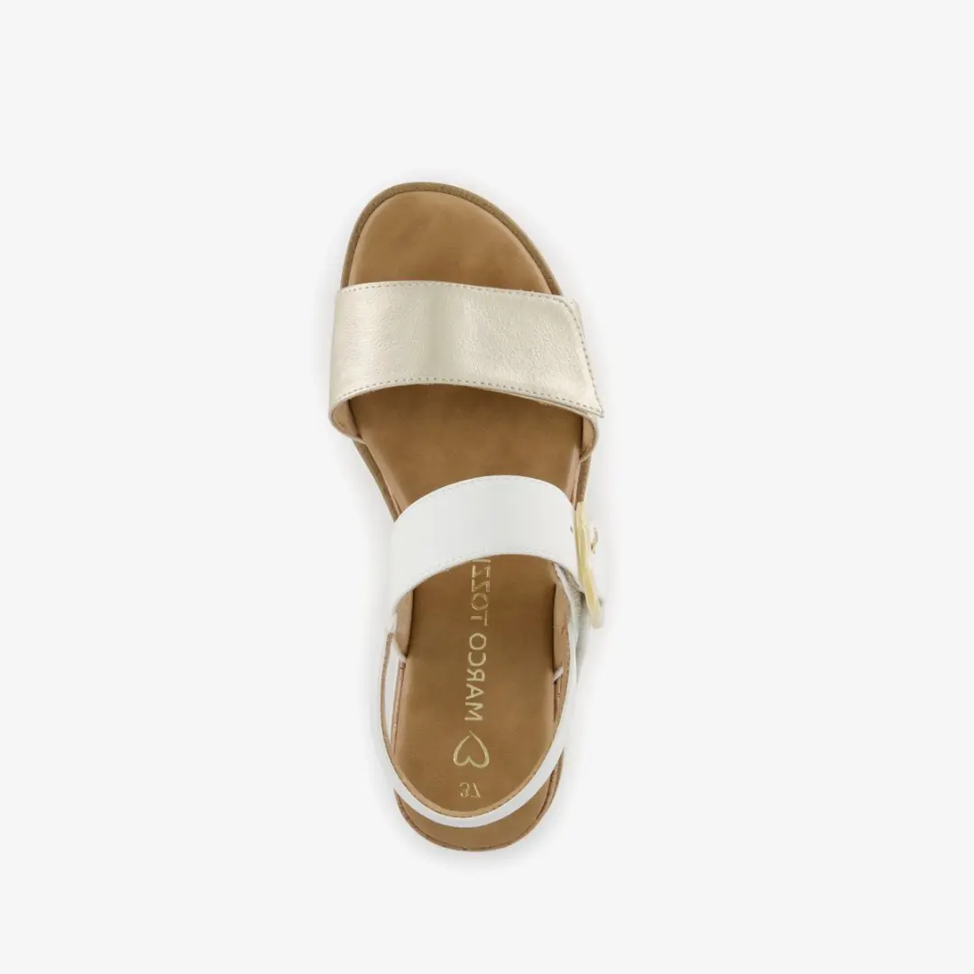Marco Tozzi Dames Sandalen Wit Champagne - Maat 39 - afbeelding 2 van 6