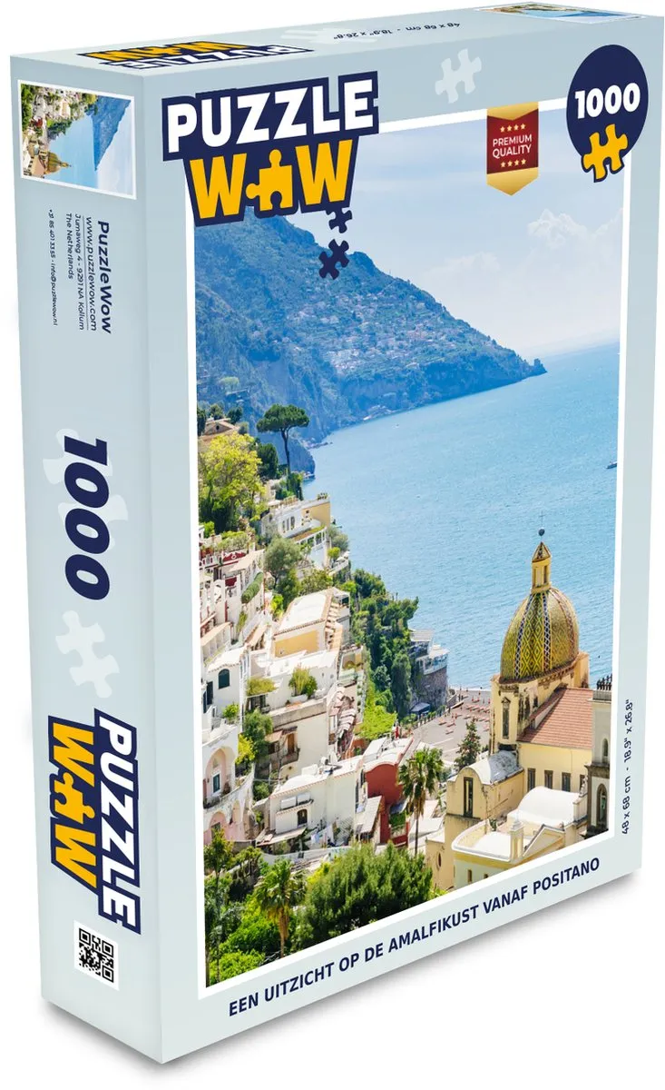 PuzzleWow Legpuzzel Amalfikust Positano 1000 Stuks - Multicolor