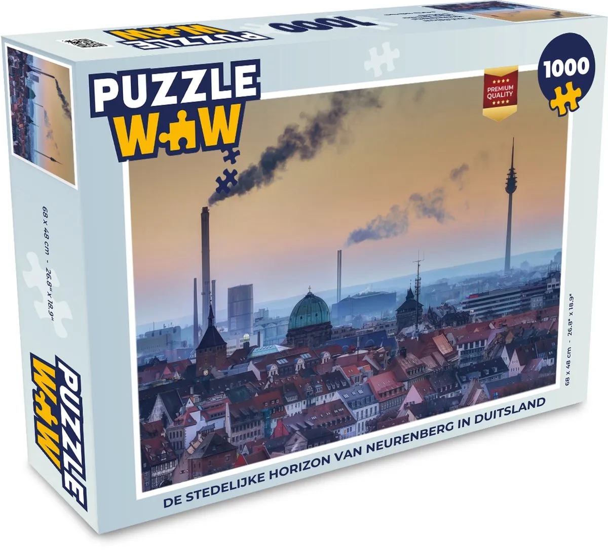 PuzzleWow Legpuzzel De Stedelijke Horizon Neurenberg 1000 Stuks - Multicolor