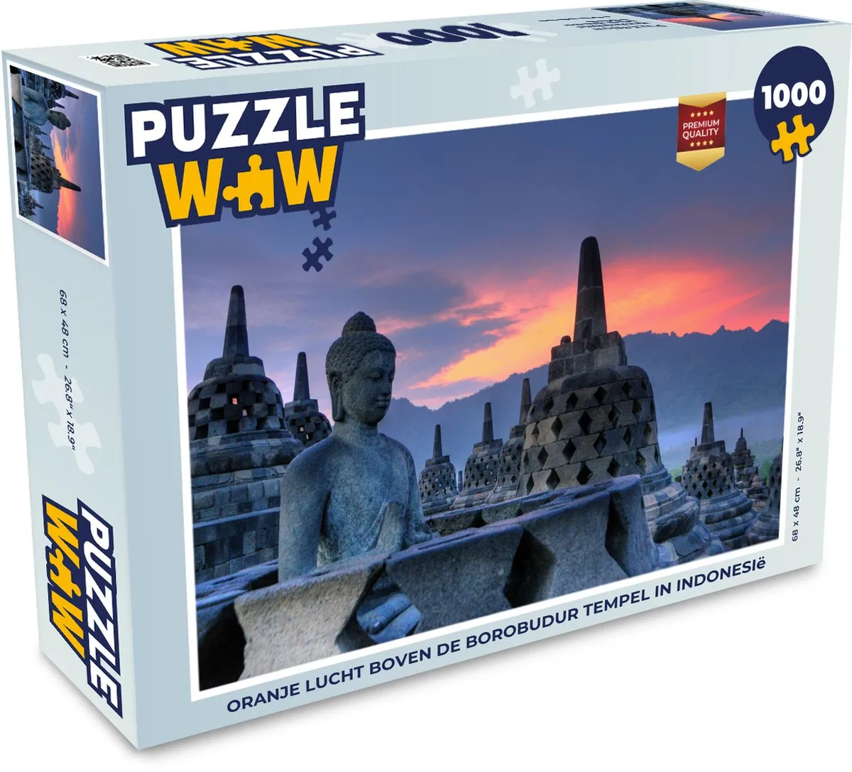 PuzzleWow Legpuzzel Borobudur 1000 Stuks - Multicolor