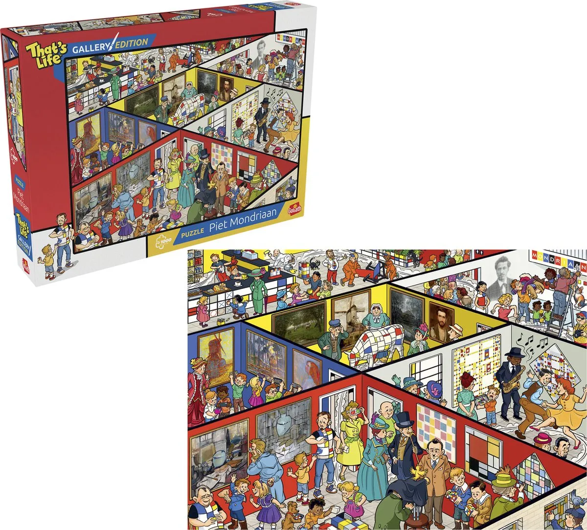 Goliath That's Life Piet Mondriaan '23 Legpuzzel 1000 Stuks - 68x48cm