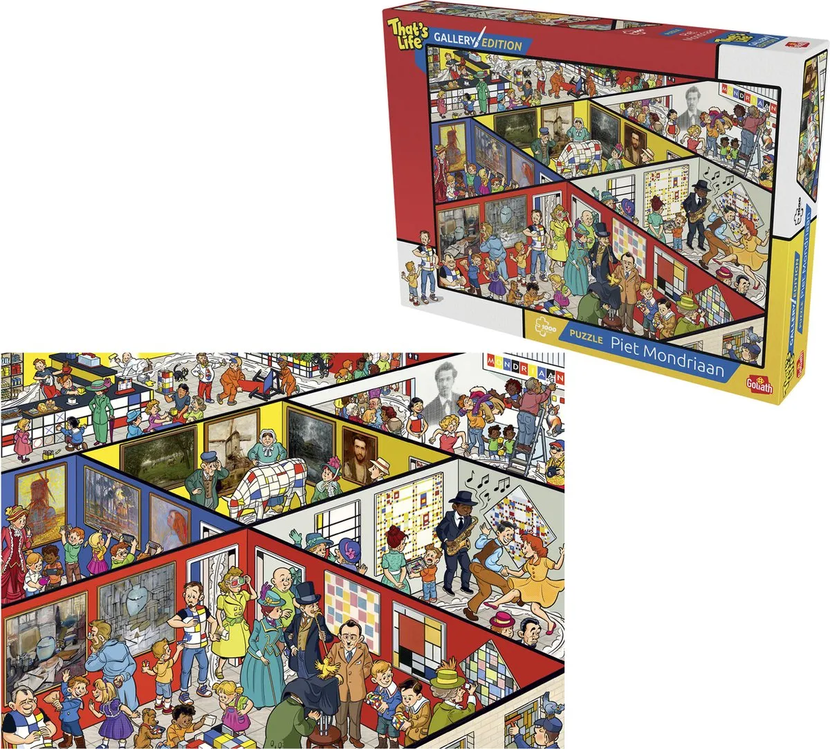 Goliath That's Life Piet Mondriaan '23 Legpuzzel 1000 Stuks - 68x48cm