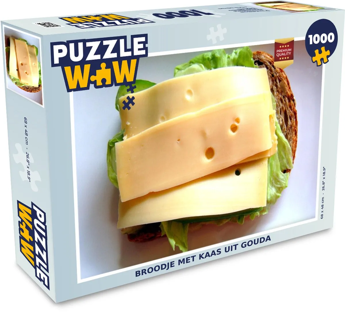 PuzzleWow Brood Kaas Gouda Legpuzzel 1000 Stuks - Multicolor