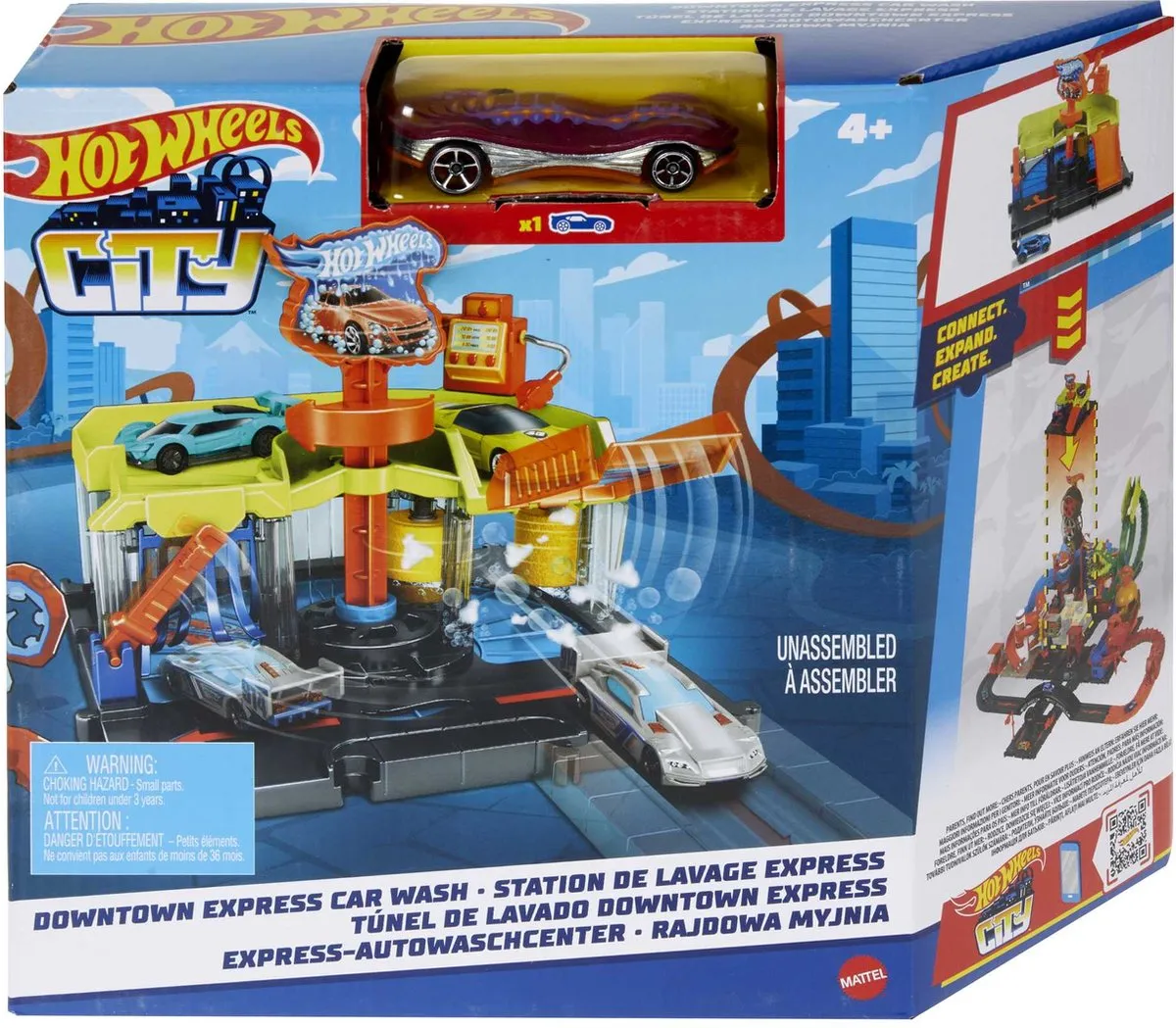Hot Wheels City Centrum Express Autowasstraat Speelset - afbeelding 2 van 6