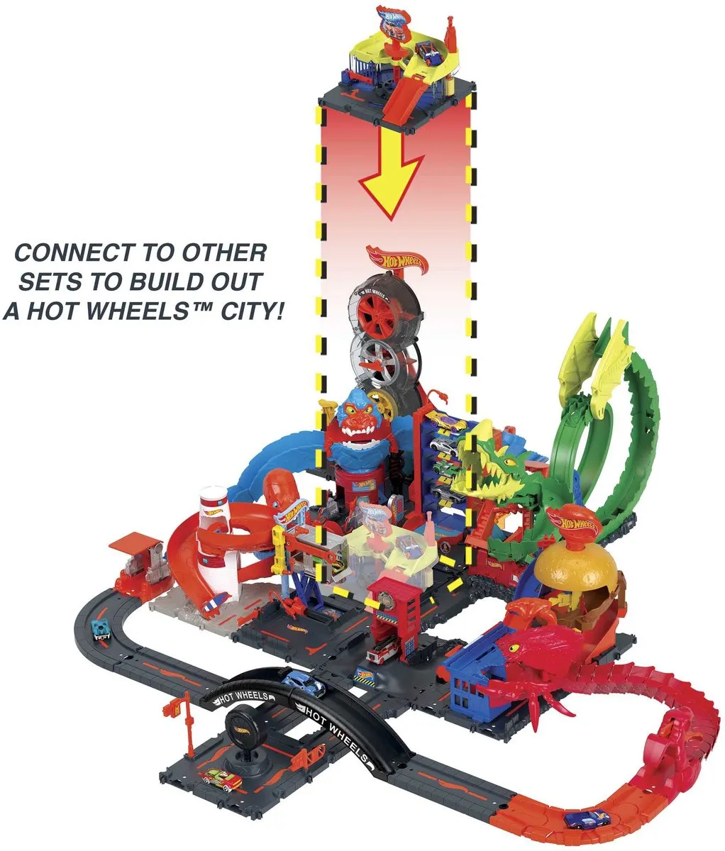 Hot Wheels City Centrum Express Autowasstraat Speelset - afbeelding 3 van 6