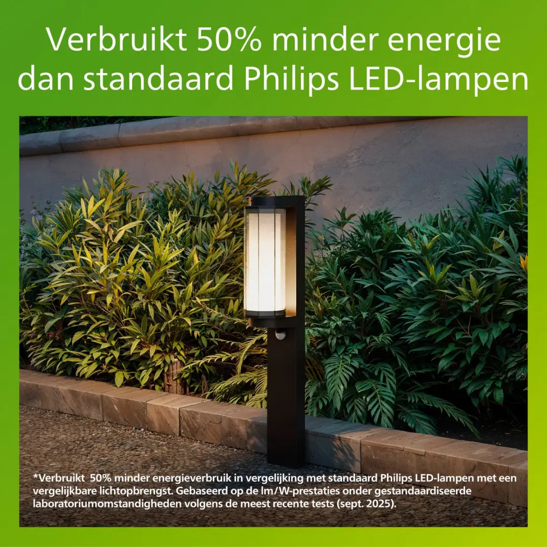 Philips Avendale UltraEfficient Sokkellamp 4.3W - Warmwit - IP44 - Zwart - afbeelding 3 van 6