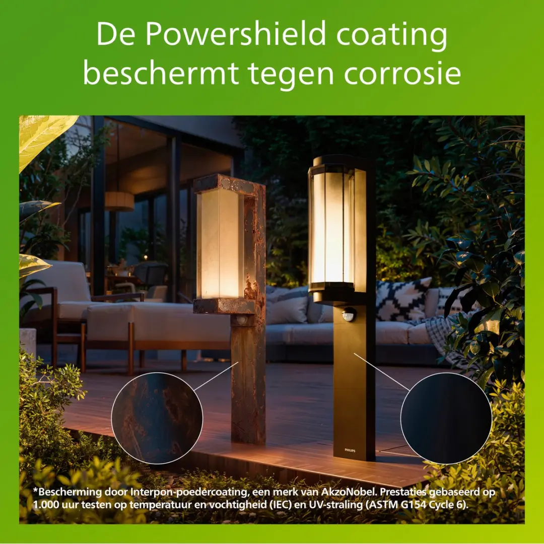 Philips Avendale UltraEfficient Sokkellamp 4.3W - Warmwit - IP44 - Zwart - afbeelding 5 van 6