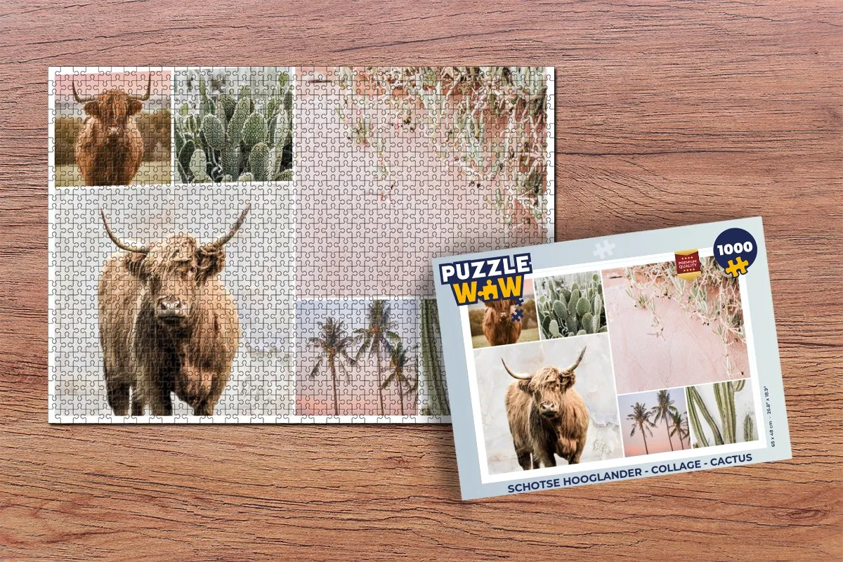 PuzzleWow Schotse Hooglander Legpuzzel 1000 Stuks - Multicolor