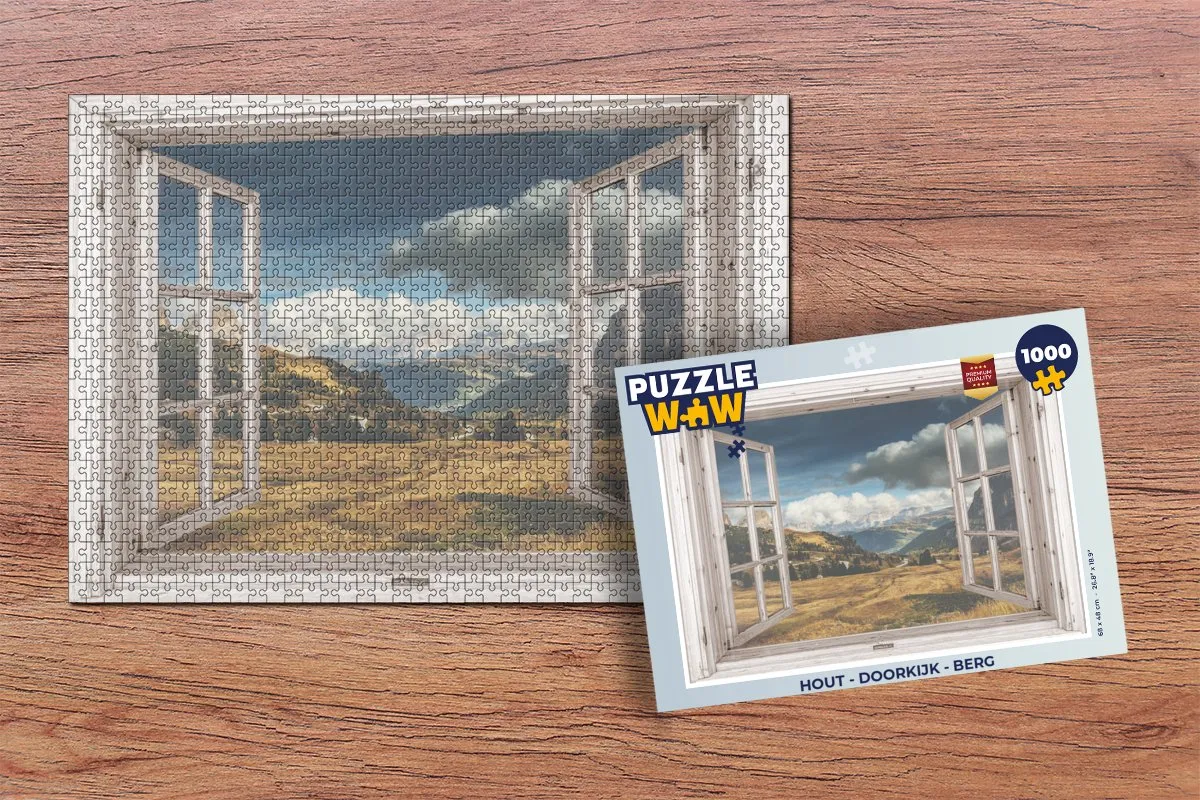 PuzzleWow Berg Doorkijk Legpuzzel 1000 Stuks - Multicolor