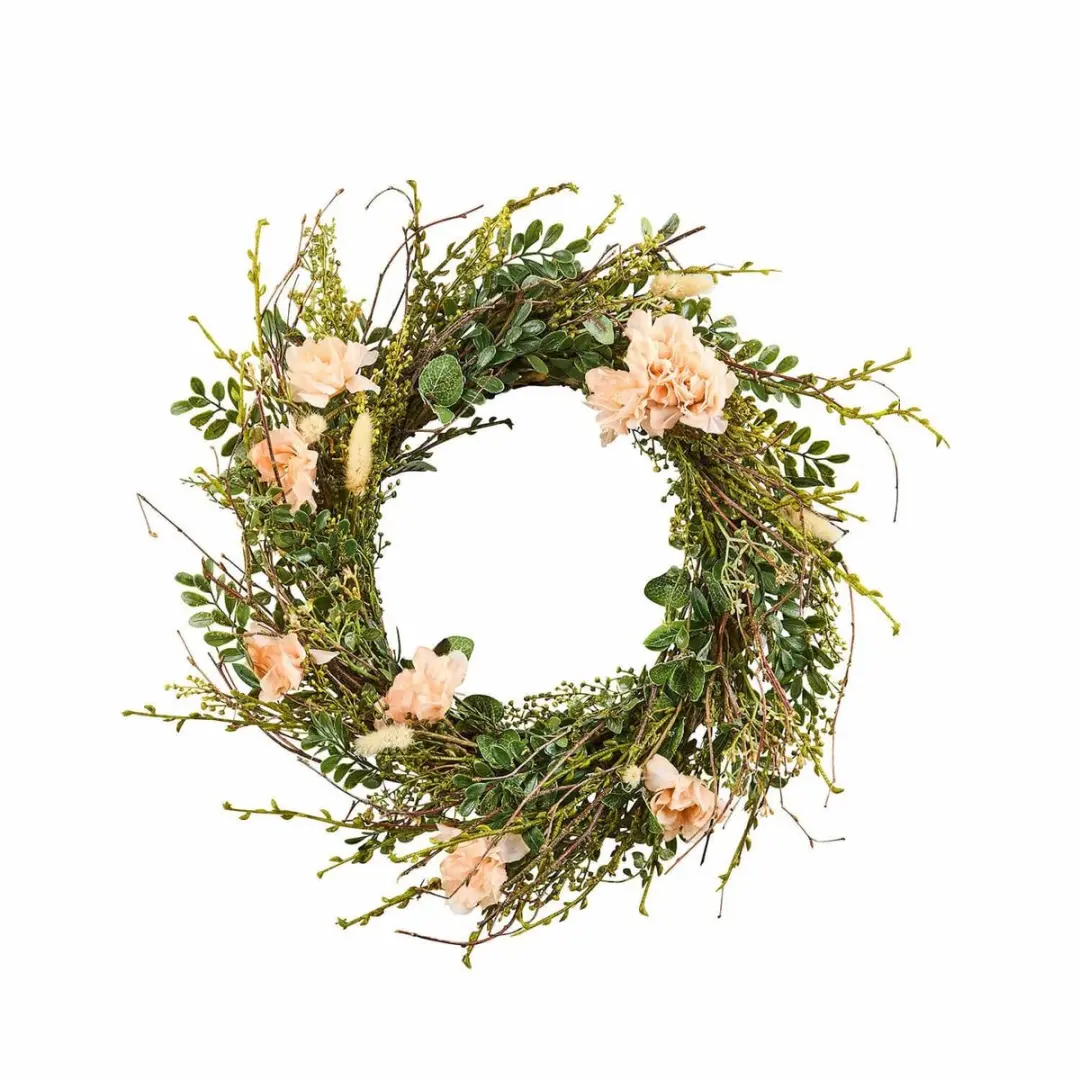 Loberon Krans Chérisse - 50cm - Groen/Rozig - afbeelding 4 van 4
