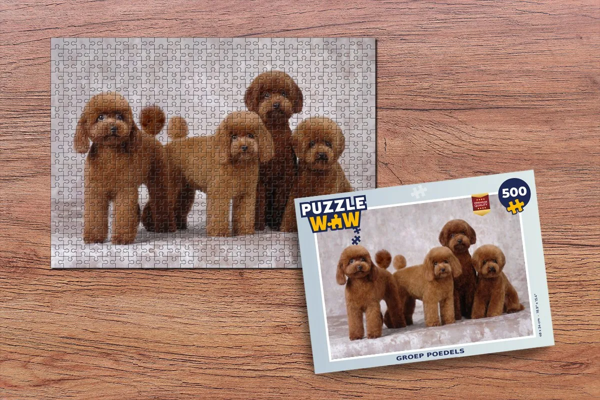 PuzzleWow Legpuzzel Poedels 500 Stuks - Multicolor