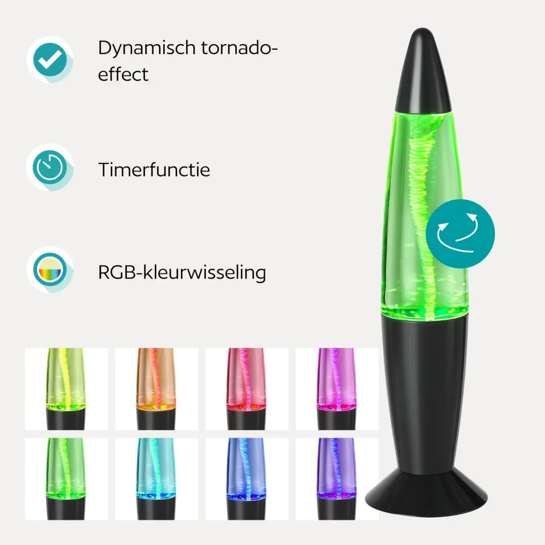 Eglo Vortex Tornado LED Tafellamp 34,5cm - Zwart/RGB - afbeelding 3 van 6