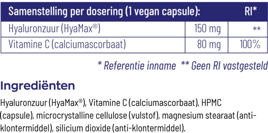 Vitakruid Hyaluronzuur 150 - 120 Vegancapsules