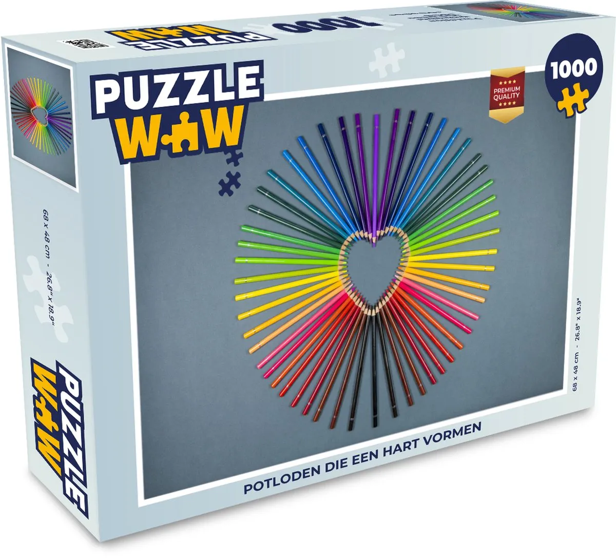 PuzzleWow Hart Legpuzzel 1000 Stuks - Multicolor