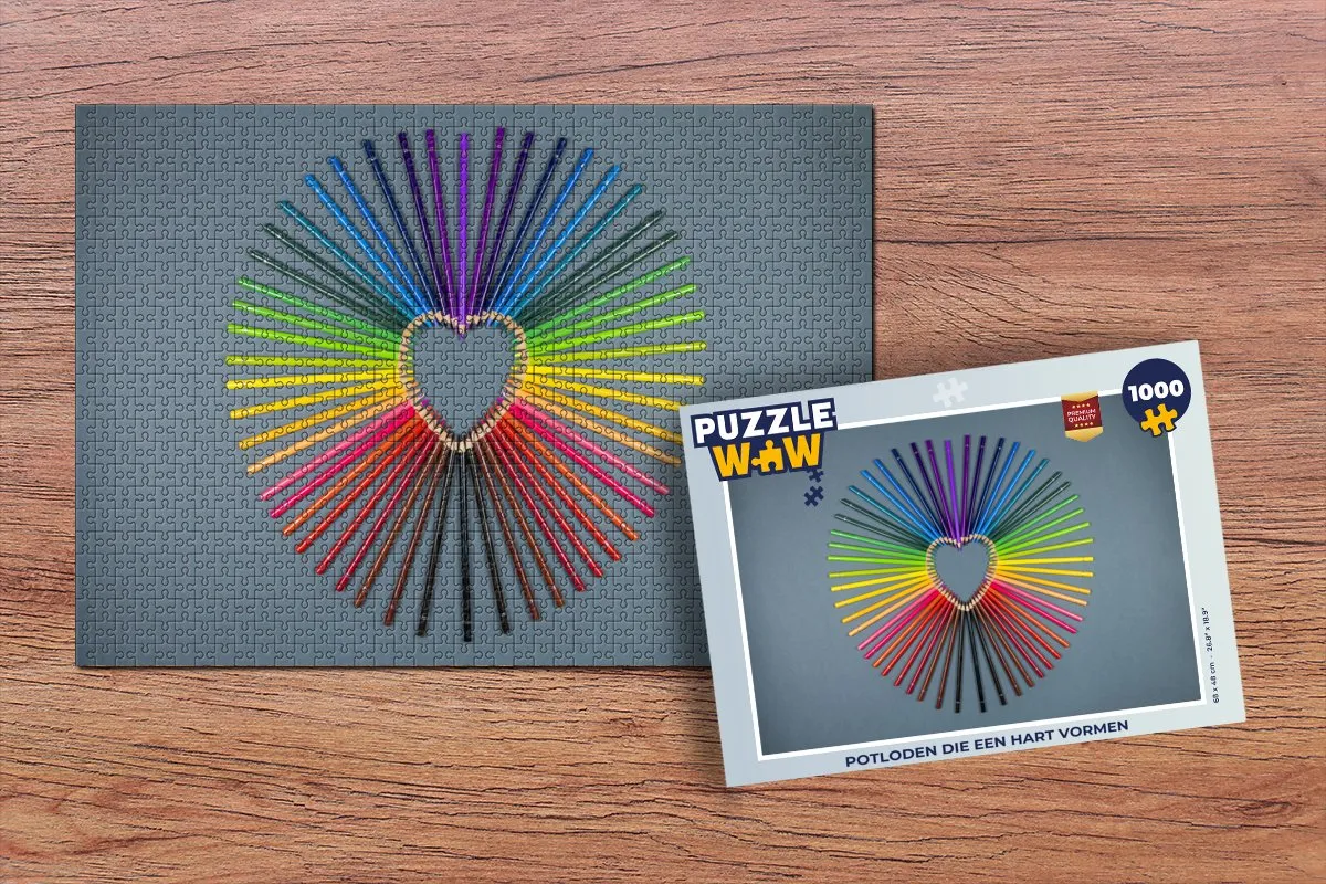 PuzzleWow Hart Legpuzzel 1000 Stuks - Multicolor