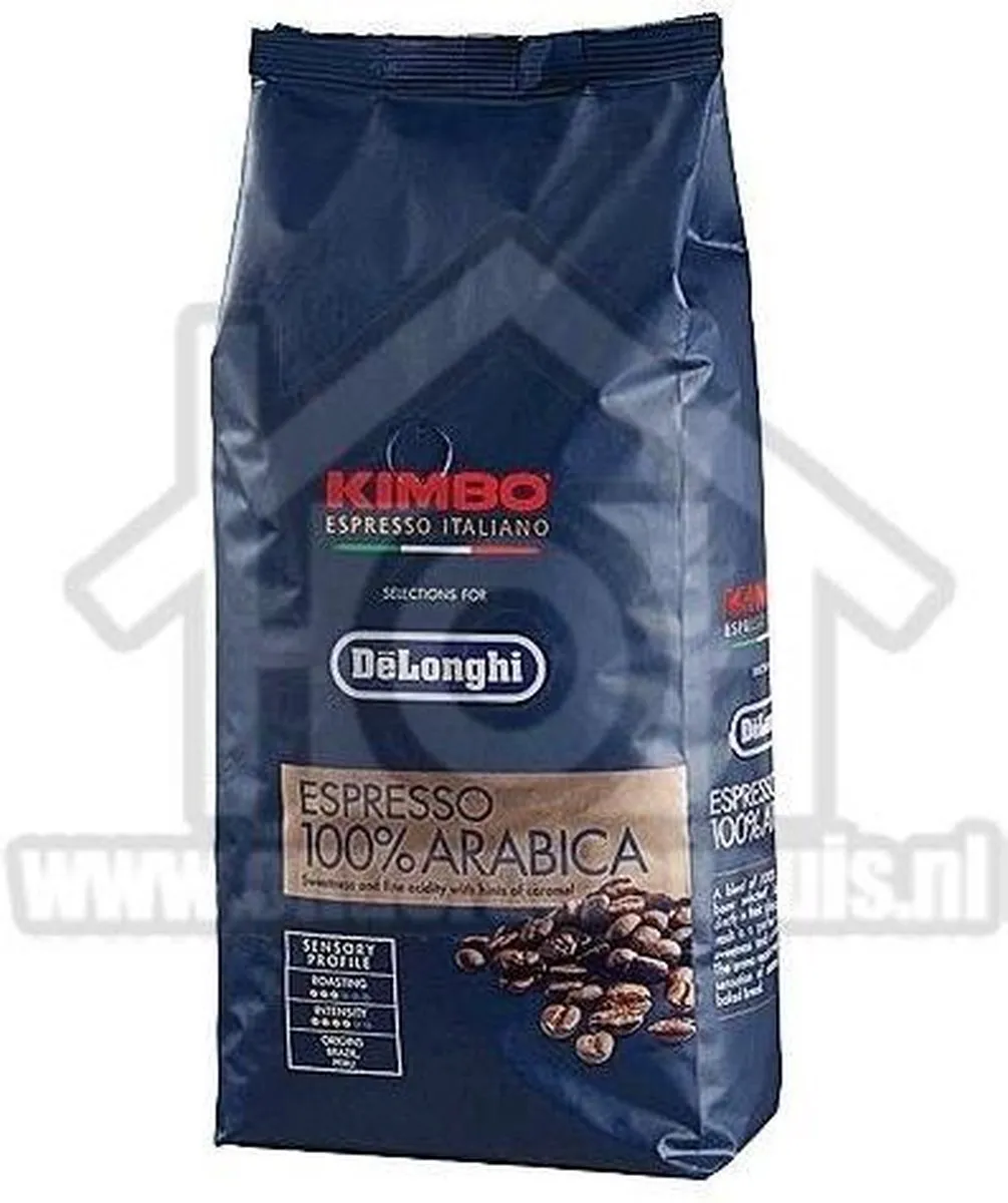 De'Longhi Kimbo Espresso Arabica Koffiebonen 1000g - Goud/Zwart