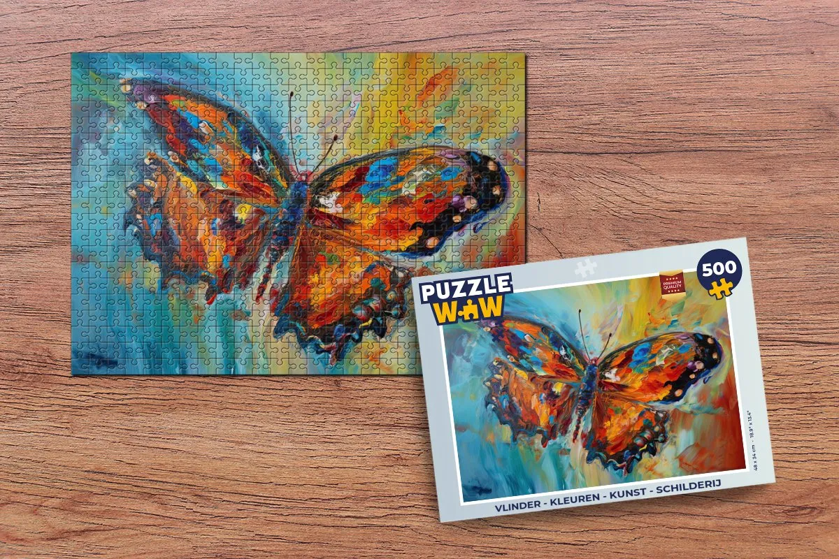 PuzzleWow Vlinder Legpuzzel 500 Stuks - Multicolor