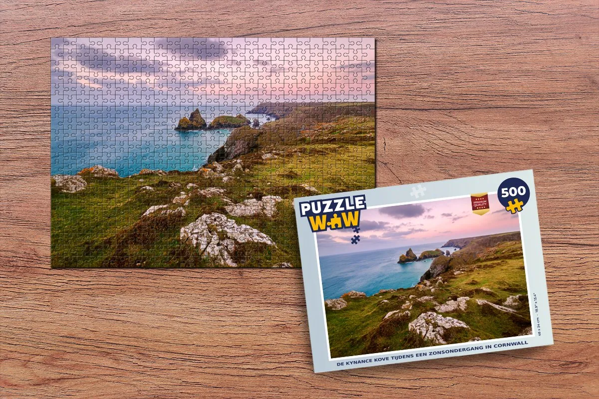 PuzzleWow Legpuzzel De Kynance Kove Cornwall 500 Stuks - Multicolor