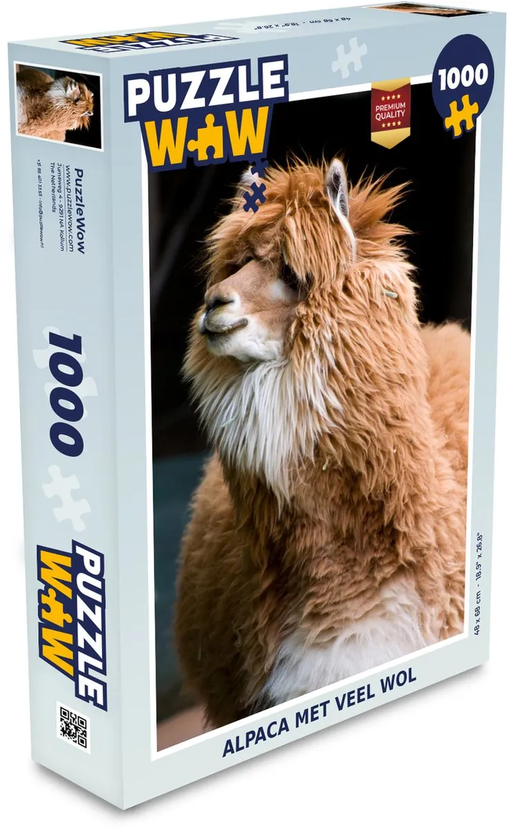 PuzzleWow Alpaca Legpuzzel 1000 Stuks - Multicolor