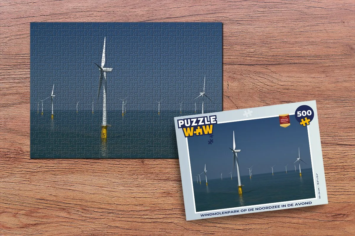 PuzzleWow Noordzee Windmolen Legpuzzel 500 Stuks - Multicolor
