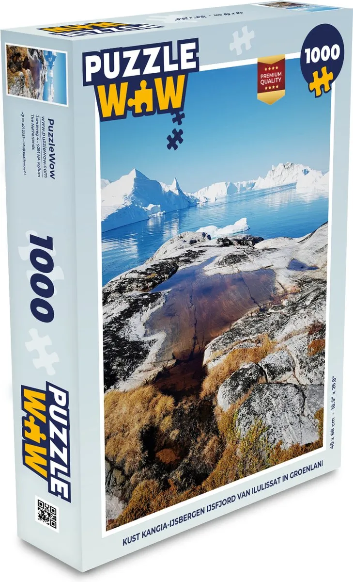 PuzzleWow Legpuzzel Kust Kangia-ijsbergen Ilulissat Groenland 1000 Stuks